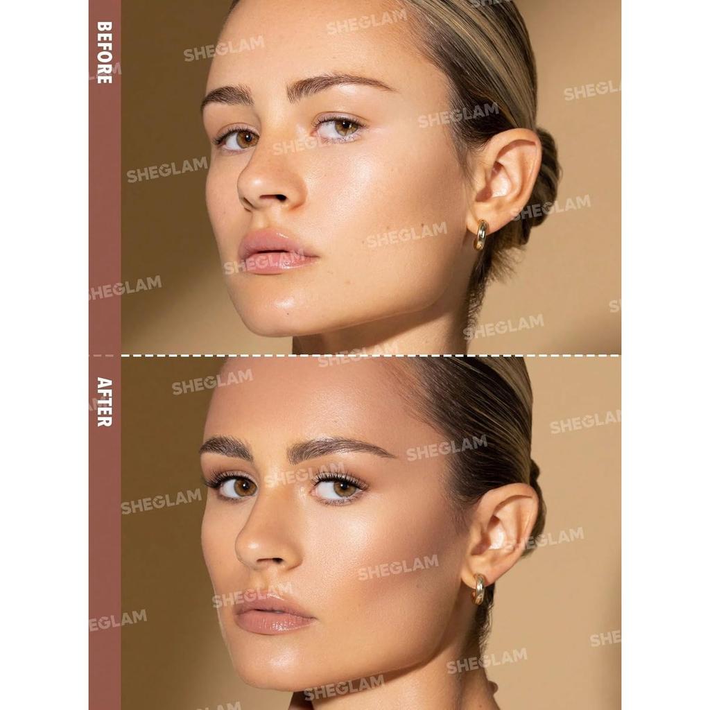 SHEGLAM Tekutý bronzer vysoce pigmentovaný konturovací make-up pro štíhlejší tvář - Dlouhotrvající, (Žlutavě jantarová)