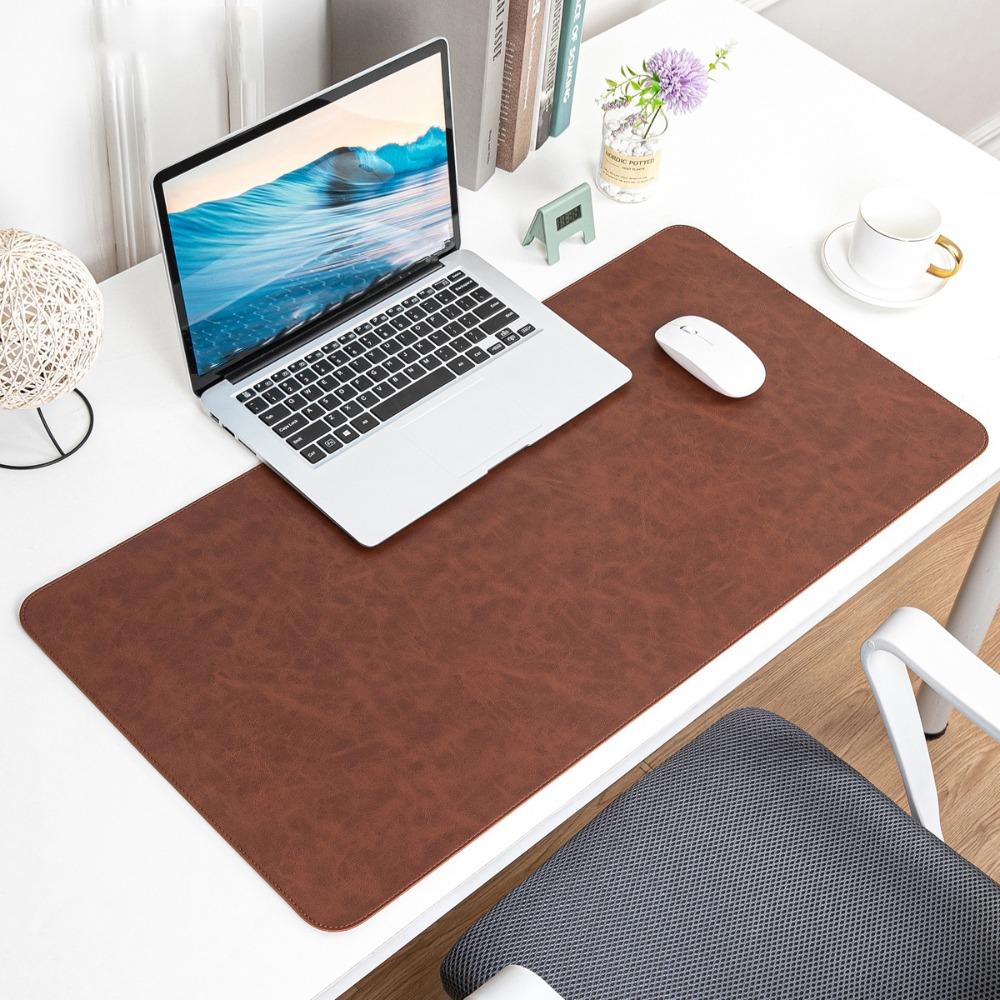 Leather Keyboard Mice Mat Non-slip Writing Pad Retro Table Protector  Home Office