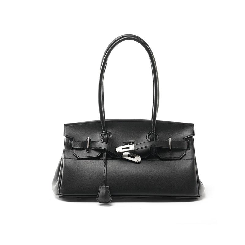 Platinum bag large capacity light luxury high sense armpit bag portable commuter cowhide fashion tote new shoulder bag