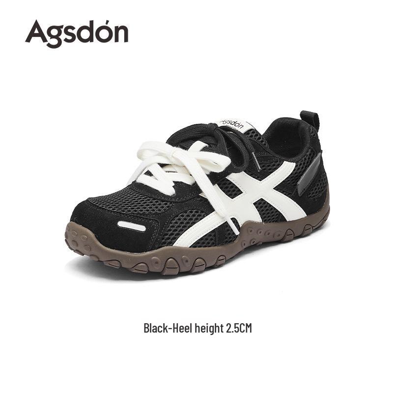 Augusdeng Damen Retro Blau Dicksohlige Weiche Trainingsschuhe 2025 - Herbst/Winter Kollektion.