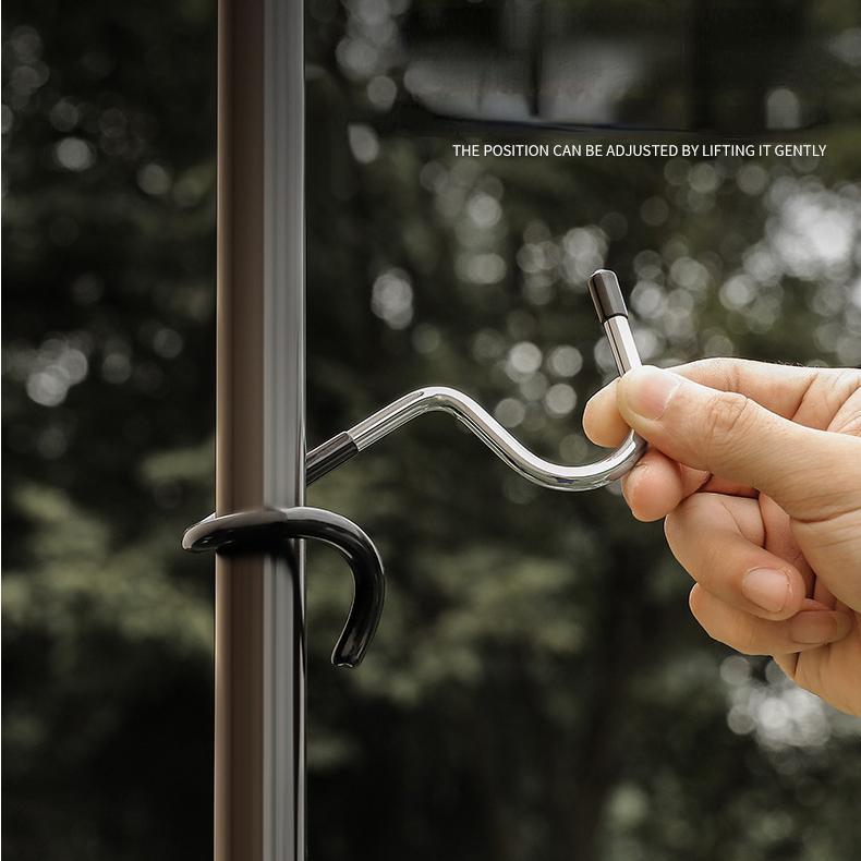 S-shaped Stainless Steel Storage Hook Outdoor Camping Light Pole Hook Camping S Anti-skid Hook Portable Multi-functional Hook