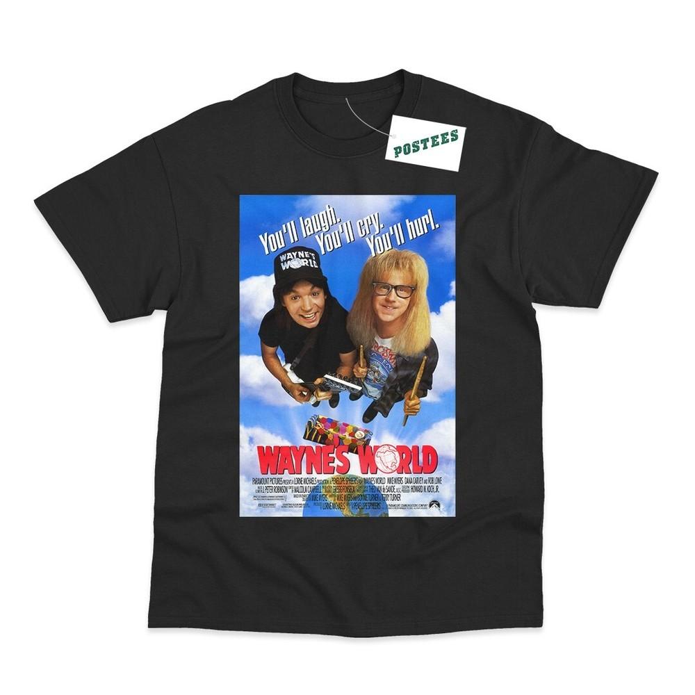 

Wayne s World Movie Poster Direct To Garment Printed T-Shirt L
