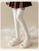 Women's Wool Over-the-Knee Fleece-Lined White Socks - Imitation Cashmere Long, Maternity Plus Size, Thick, Warm, Autumn & Winter Style
