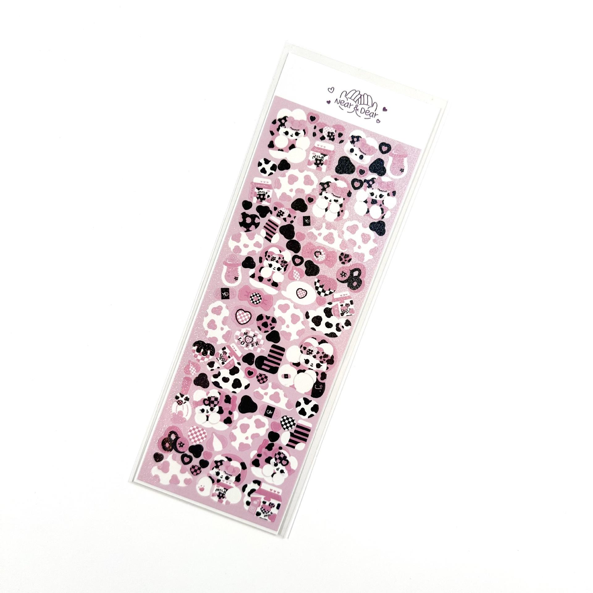 Korean Holographic Cartoon Animal Stickers INS Cute Decorative Stickers for Scrapbook Journal