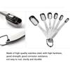 6Pcs Square Shaped Measuring Spoons Set Metal Teaspoon Kitchen Measuring Tool  for Dry or Liquid