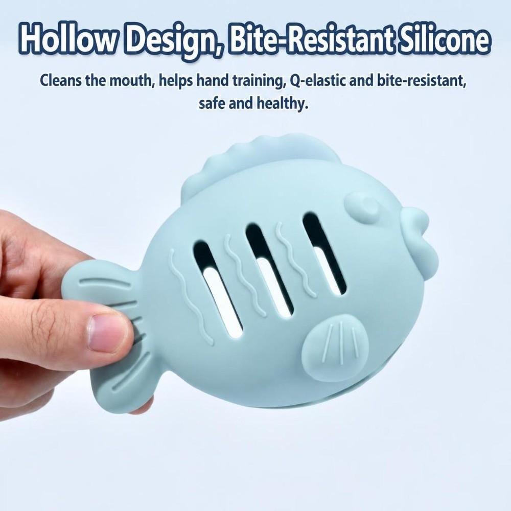 Fish Shape Fish Toy Silicone Cat Chew Toy Safe Contact Cat Feeder Cat Boredom Relief