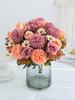 Silk Rose Artificial Flowers Wedding Home Room Festival Decoration Wreaths Bridal Bouquet Dining Table Vase Photography PropsDIY