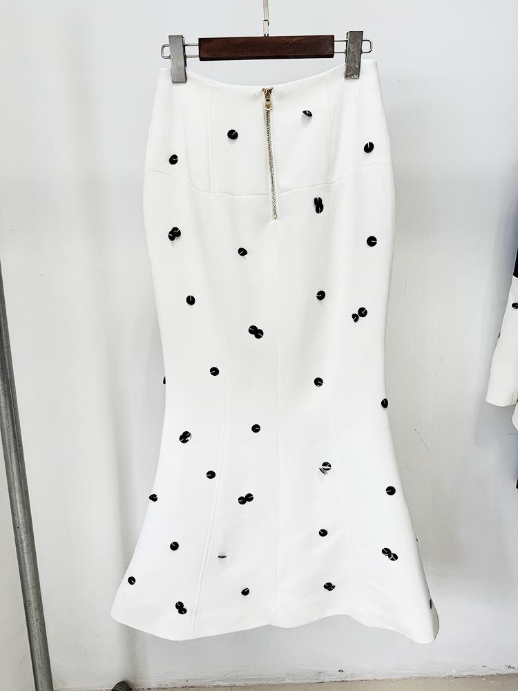 High-End Sequin Color Block Suit Jacket & Fishtail Skirt Set - Early Spring 2026