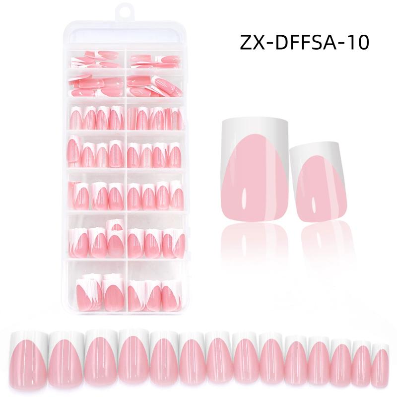 

140 шт./коробка Натурально-розовые матовые накладные ногти для френч-маникюра 14 размеров Экстракороткие квадратные Полное покрытие Мягкий гель Накладные типсы для ногтей Наращивание ногтей ZX DFFSA 10