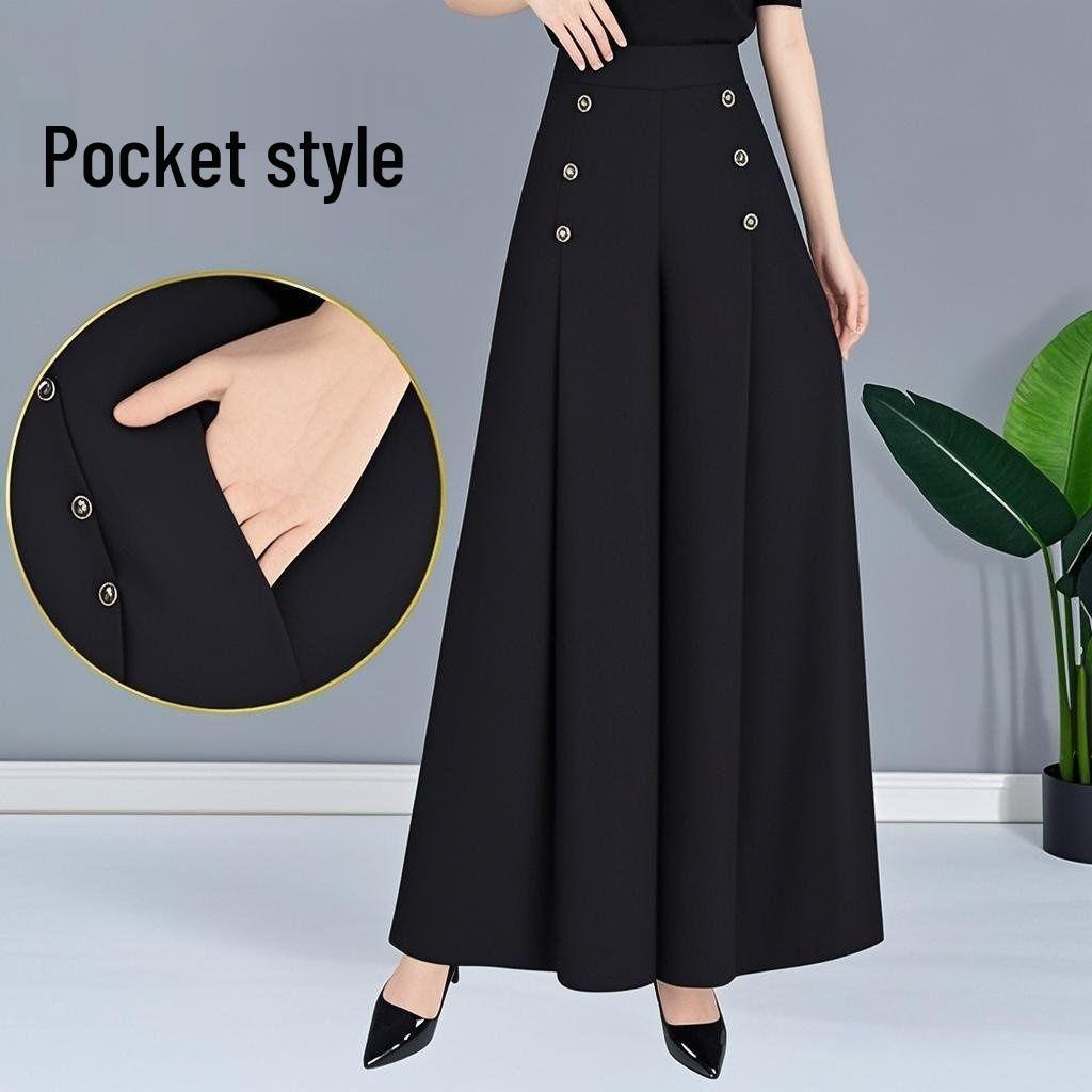 BOGO Summer Drapey Skirt Pants - New Chinese Style, Lightweight, Large & Plus Size Women's Casual Slimming Trousers