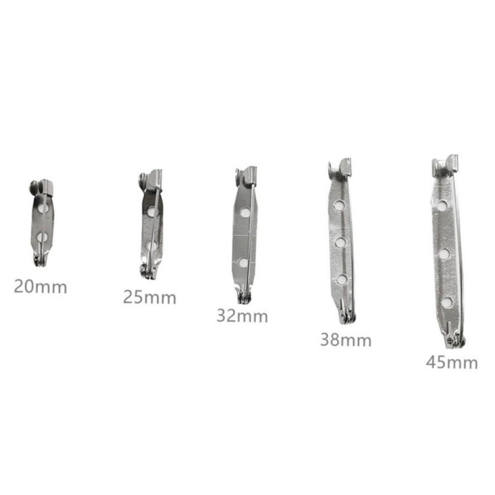 60/80/100 Stück Neue Metall-Stiftleisten Silber DIY Bastel-Anstecknadeln Rückseiten 15/20/25/32/38/45mm Broschenverschluss-Stifte Nähzubehör