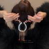 Elegant Christmas Antler Ponytail Hair Clip with Tassel Pearls