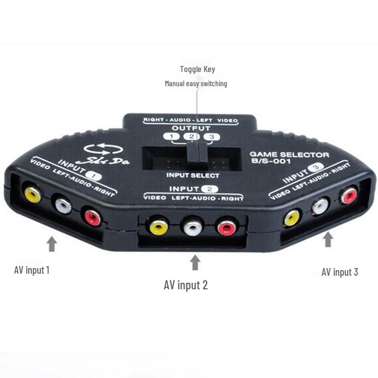 AV Switcher: 3-in-1 Out, 2-in-1 Out AV Distributor & Converter