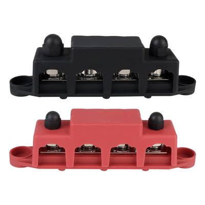 För båt lastbil husbil husvagn husvagn bil kretsenhet 4 vägar M8 M10 dubbbussskena 5/16" 3/8" dubbar 48V 250A DC Electro Junction Power Distribution Block