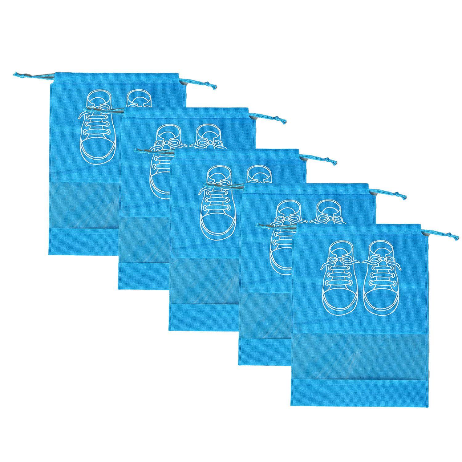 

5/10pcs Travel Shoe Storage Bag with Thickened Non-woven Strap Mouth Large Capacity Travel Waterproof Shoe Bag Travel Essentials 5Pcs синий