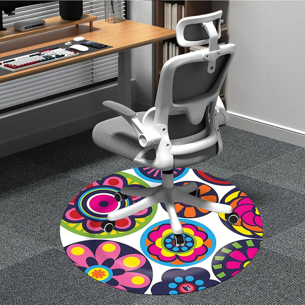 

1pc Flower Mandala Pattern Chair Carpet for Office, Non-slip, Soft and Durable Office Rug for Decoration, Perfect for Office yy251229186 80cm by 80cm