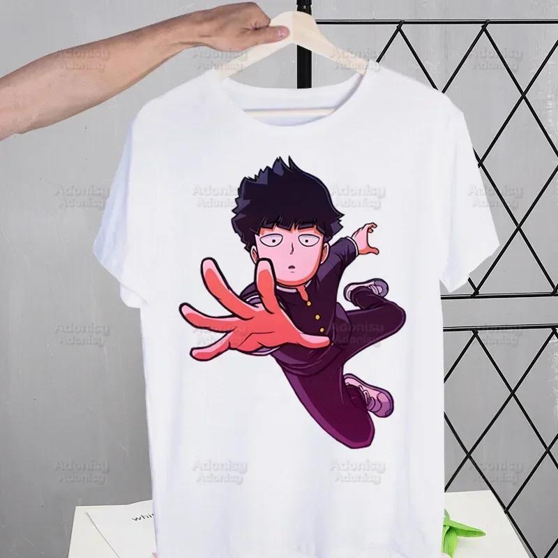 Mob Psycho 100 Shigeo Kageyama T Shirt Men Retro Washed Tops Tees Harajuku One Anime Manga Tshirt Streetwear Hip Hop T-shirts