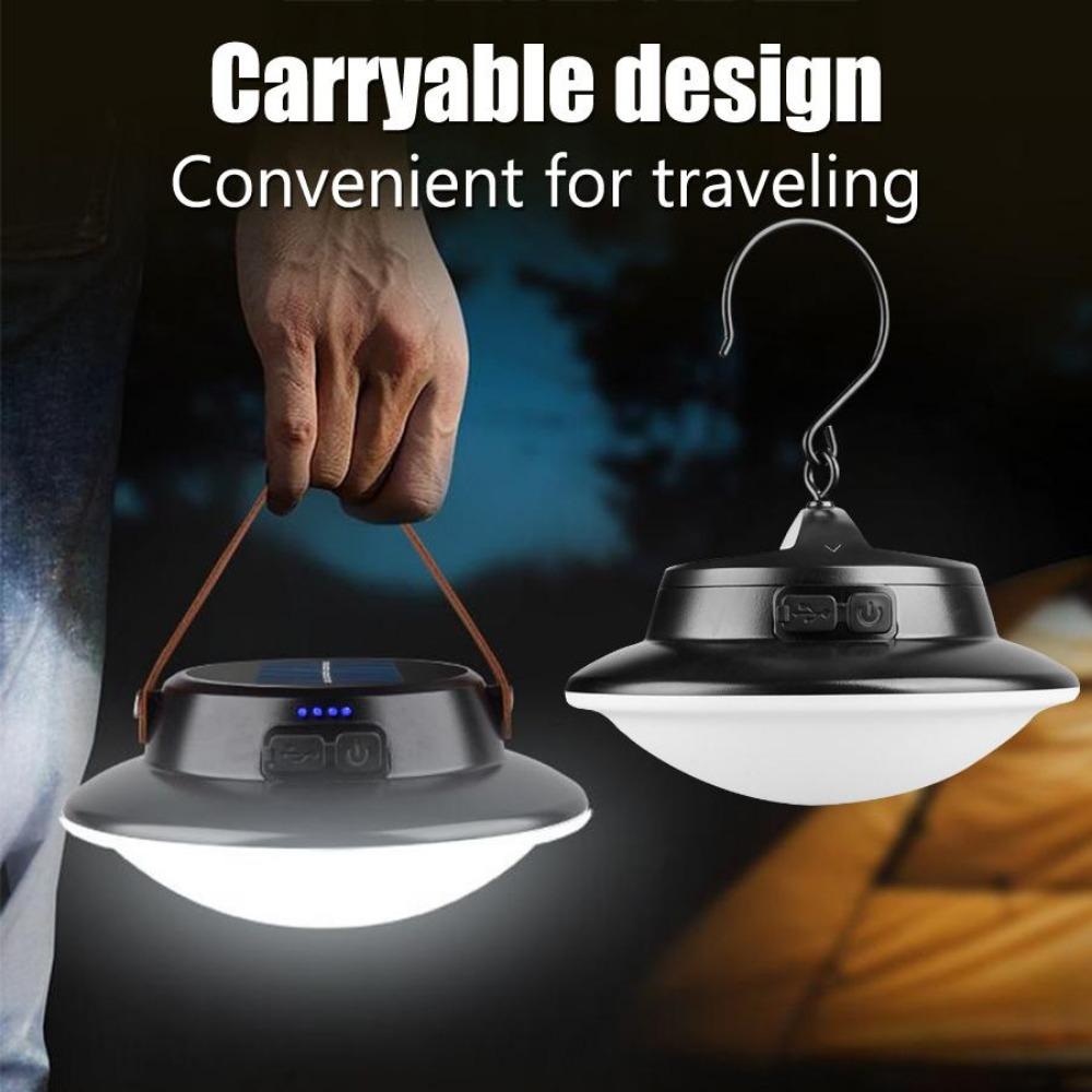 LED Solar Camping Light Waterproof Rechargeable Outdoor Hanging Light Portable Fill Light Work Maintenance Emergency Lighting