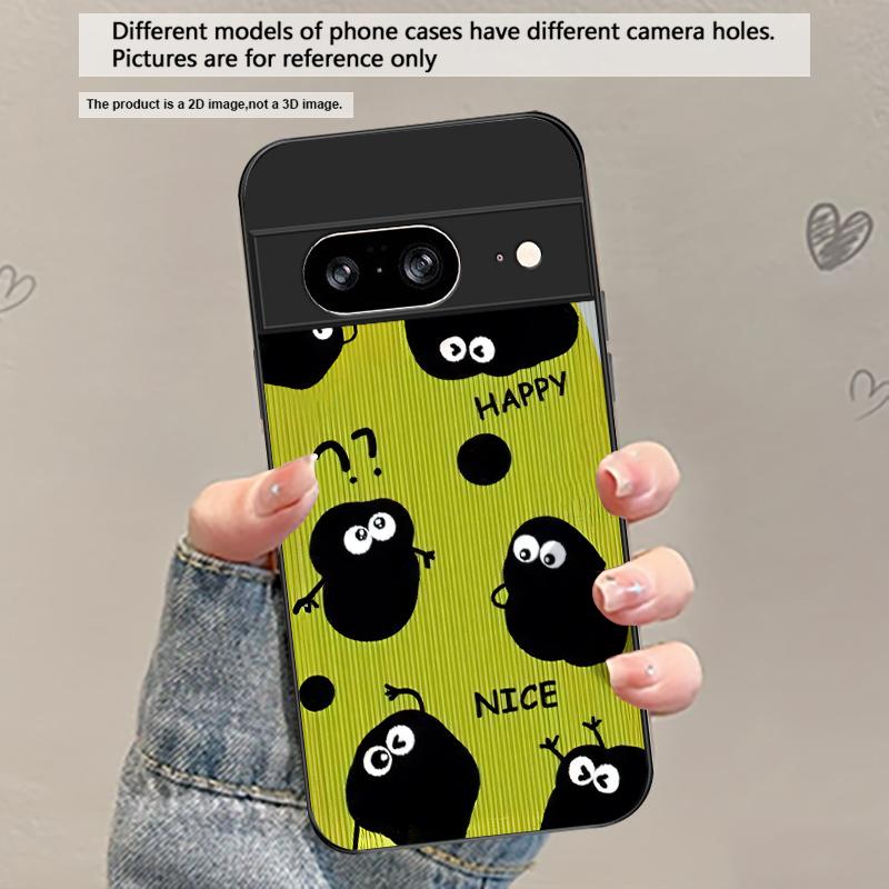 

Funny hand drawn style For Google Pixel 8 7 9 10 Pixel 10 Pro XL Pixel 9 Pro XL Pixel 8a 7a Pixel 7 Pro Black Glass Phone Case Google Pixel 7