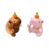 Brown Charming And Pink Capybara Plush Doll Bubble Blowing Keychain For Kids