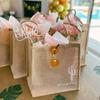 Custom Minimalist Cactus Beach Bag Bridesmaid Burlap Beach Tote Bags Wedding Bachelorette Party Bride To Be Bridal Shower Gift