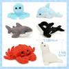 6Pcs Sea Animal Plush Toys Ocean Stuffed Animals 10'' Plush Whale Shark Turtle Seal Orca Octopus Party Favors Classroom Gifts