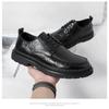 Men Spring Autumn Shoes Comfortable LaceUp ThickSole New Lace Oxford High Quality Men'S Genuine Leather British Thick Soled Business Dress Leather