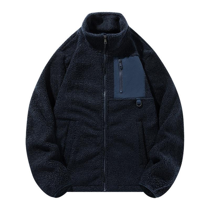 Cashmere Autumn Winter Men's Fleece Jackets Women's Solid Color Coats New Zipper Work Outwear Cold Weather Thermal Jacket