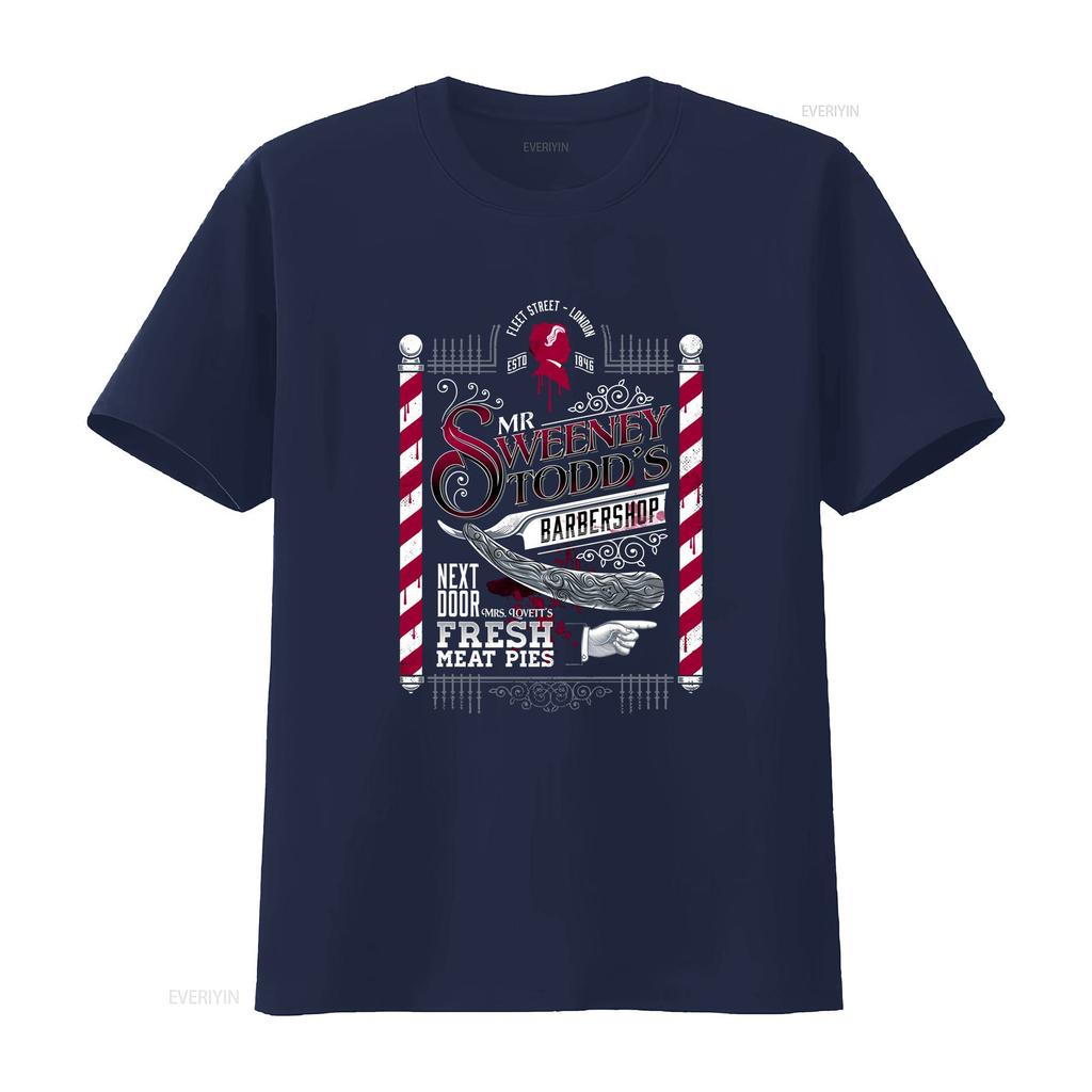Sweeney Todd Barber of Fleet Street T Shirt Cotton Meat Pie Sizes 2022 vintage Washed Slightly Casual Versatile Stretched Soft