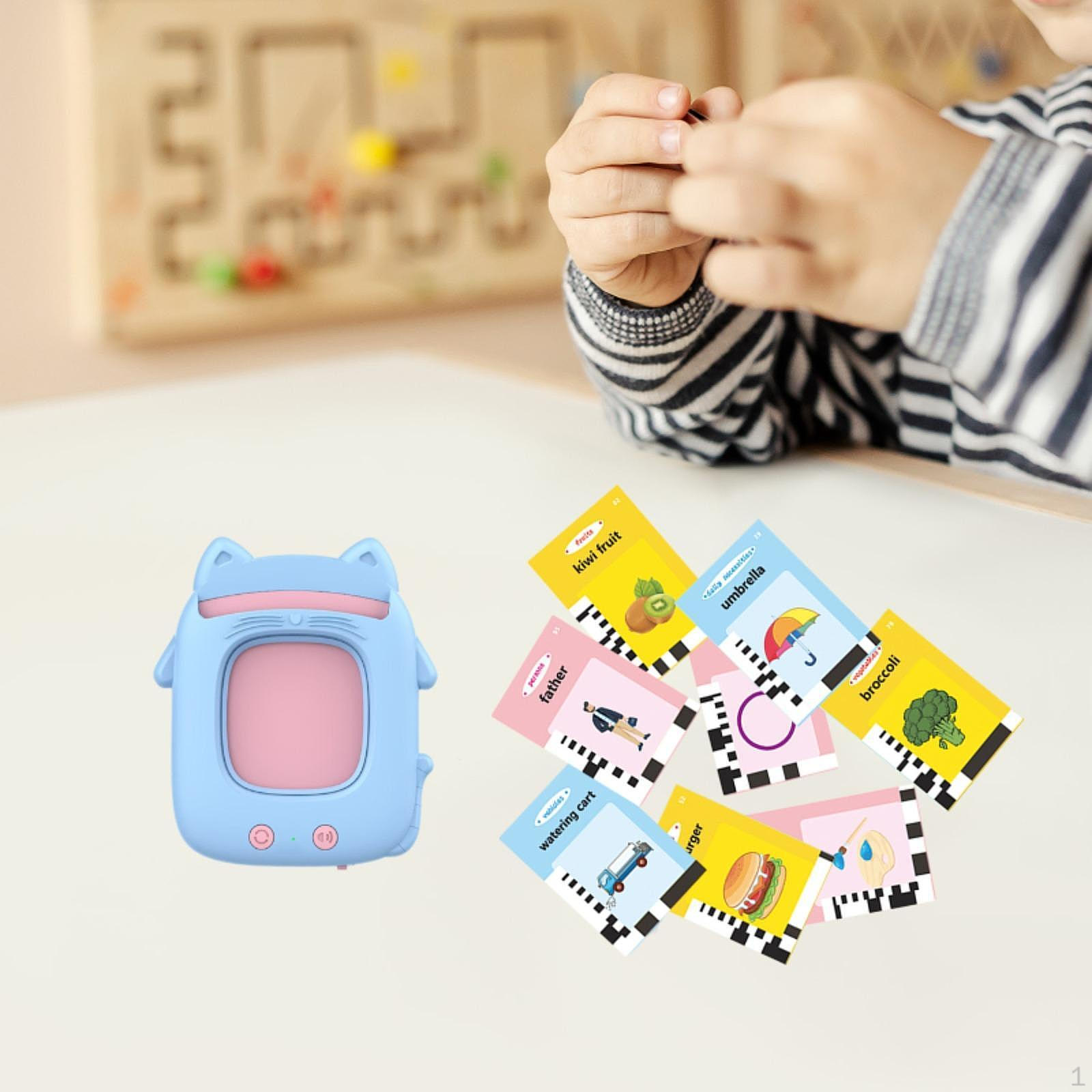 

Говорящие карточки для развития Дошкольный карманный речевой английский Сенсорные игрушки Обучение синий