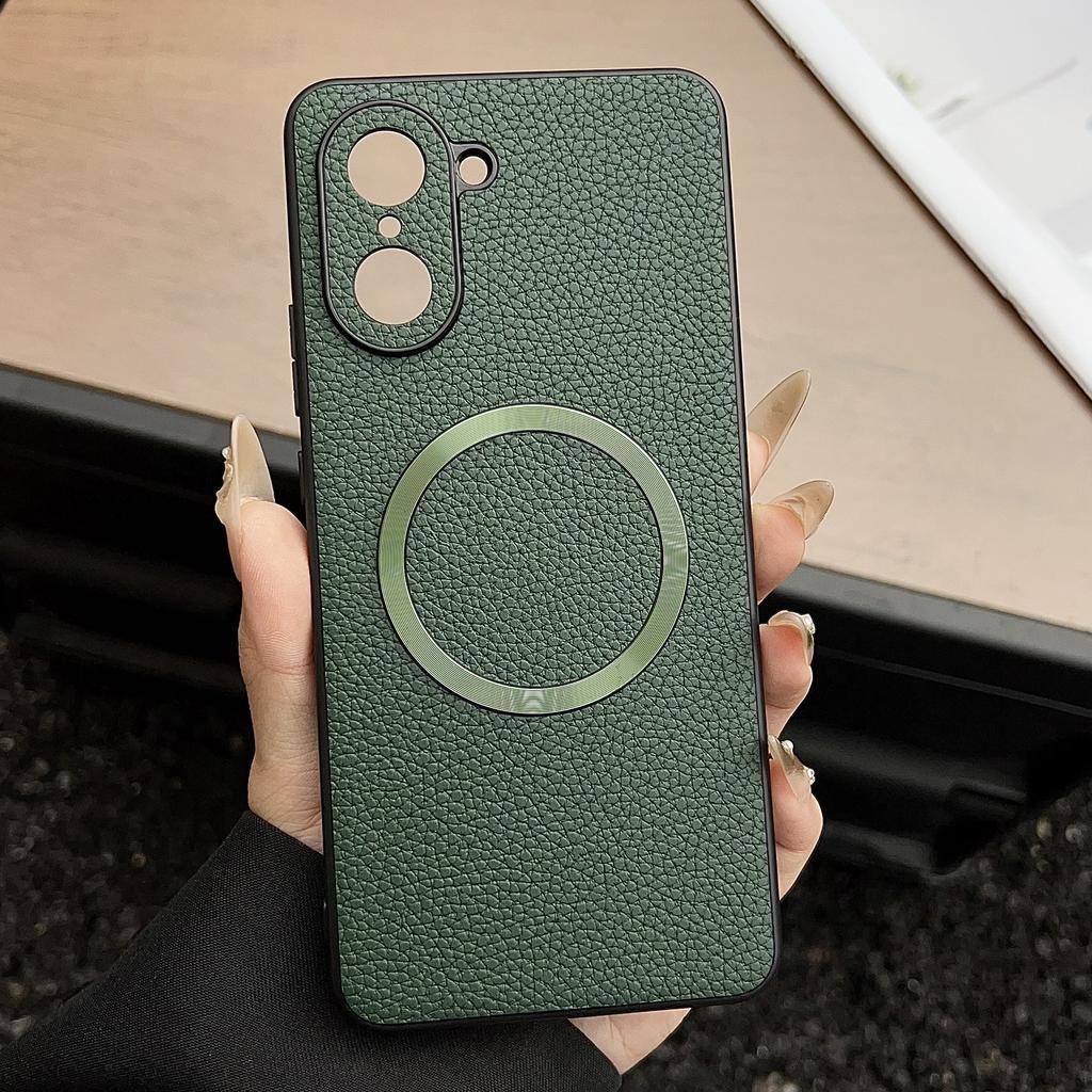 For OnePlus Nord CE5 5G/Ace 5 Racing 5G Magnetic Case Litchi Texture PU Leather + TPU Phone Back Cover