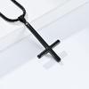 European and American Style Titanium Steel Reverse Cross Necklace St Peters Inverted Simple Cross