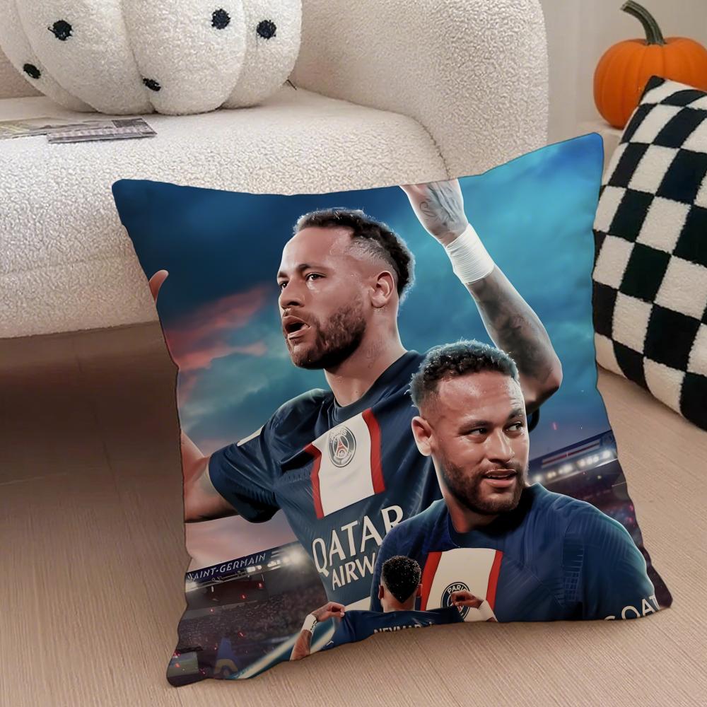 Brazilian Handsome Athlete NNeymar Jr Cushion Cover Throw Pillow Cover Hidden Button Durable Polyester Chair Cushion