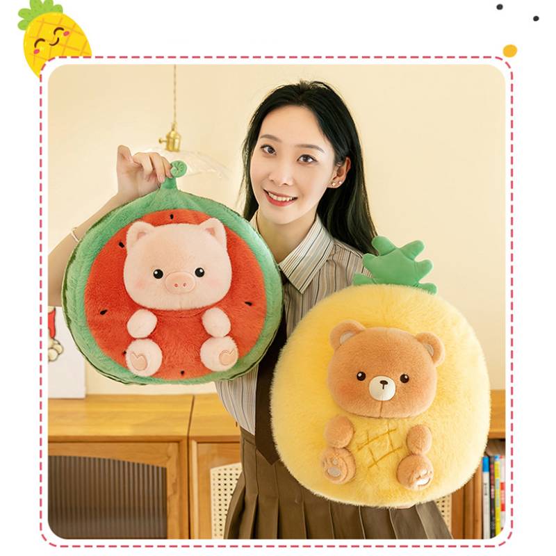 Animal Plush Fruit Toy Fashion Comfort Watermelon Pig Pineapple Bear Gift Doll