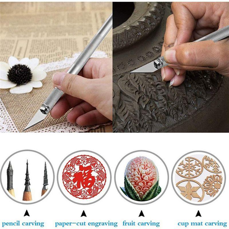 AT21-DIY Sewing Stitching Punch Carving Kit Silhouette Cameos Lettering Tool Silhouette Accessories 18Piece