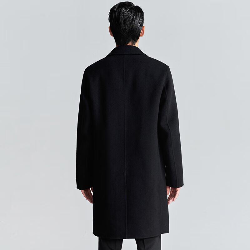 Baoxiniao Men's Pure Wool Double-breasted Long Double-faced Coat