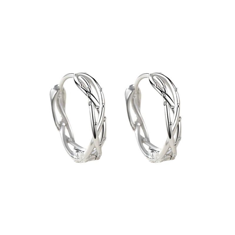 Bramble Branch Ear Buckle Women's Korean Version Trend Mori Earrings Japanese and Korean Personalized Light Luxury Earrings
