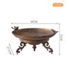 Antique Wrought Iron Fruit Bowl, Creative Entryway Decorative Tray - Multifunctional Storage Dish for Living Room Table,