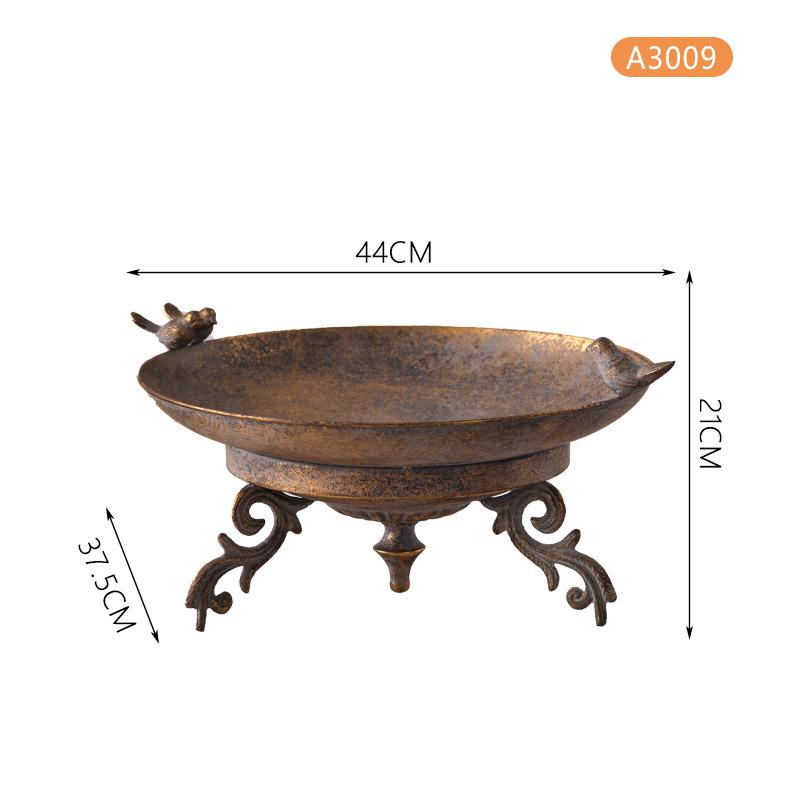 Antique Wrought Iron Fruit Bowl, Creative Entryway Decorative Tray - Multifunctional Storage Dish for Living Room Table,
