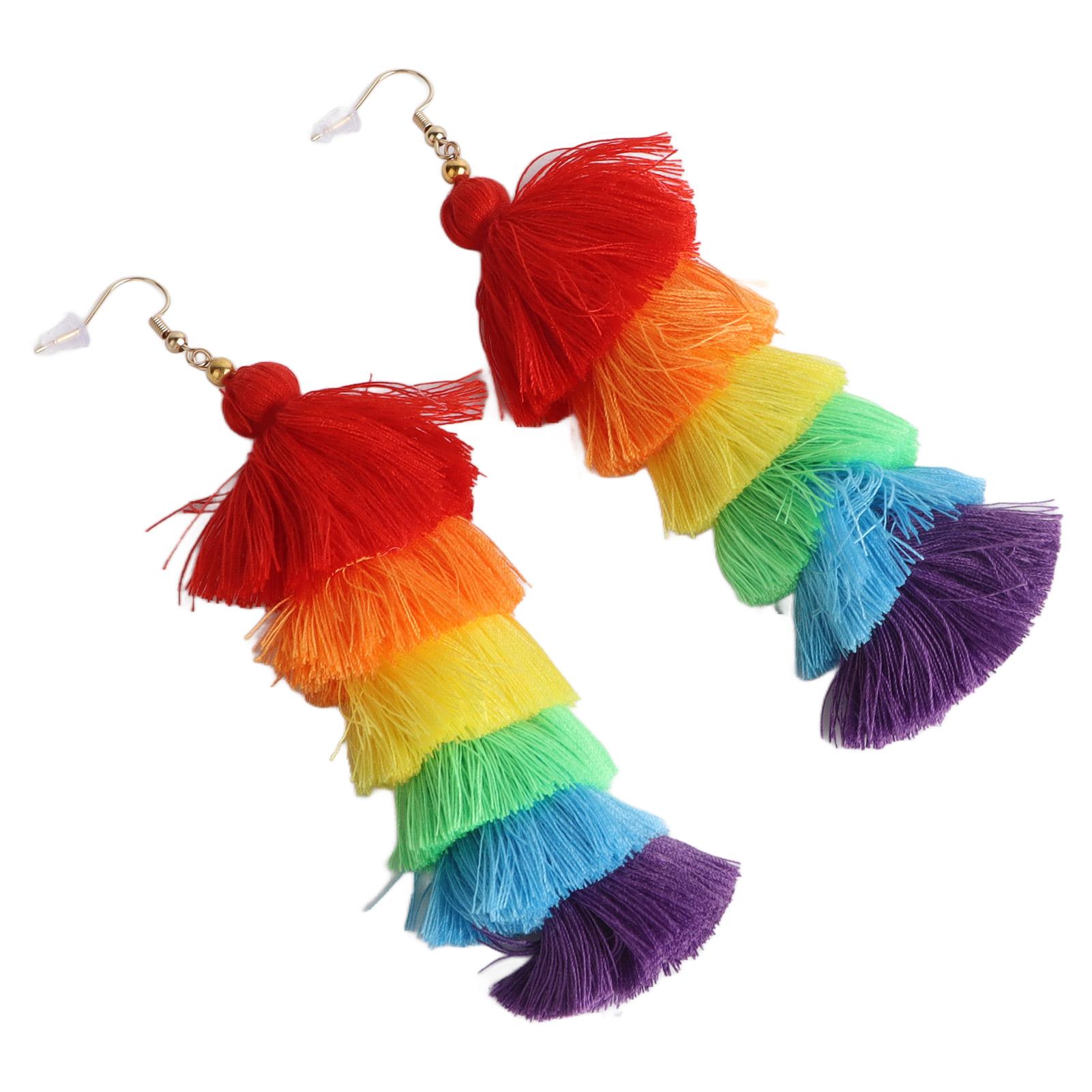 

Tassel Earrings Women Boho Vintage Tassel Earrings Colorful Layered Tassel Earrings for Parties