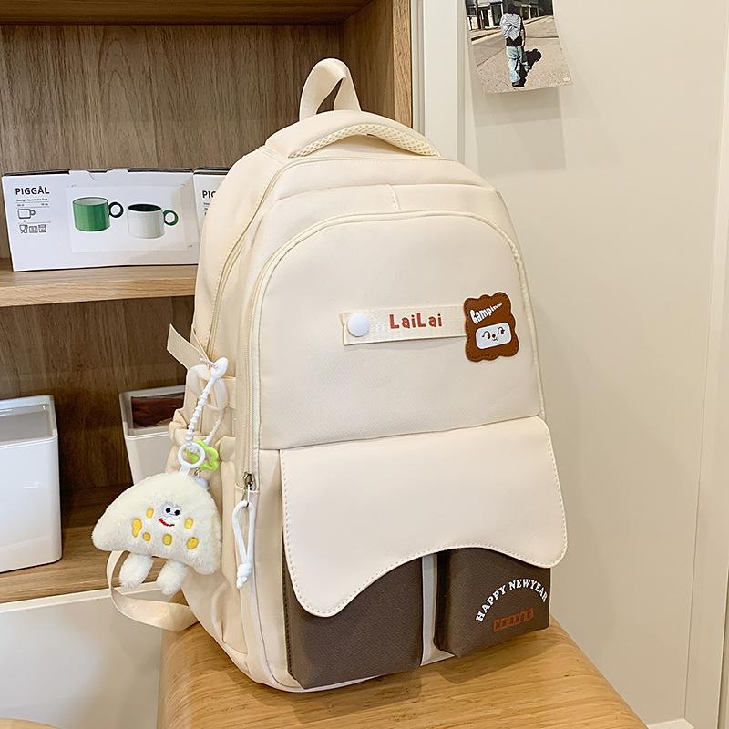 Large-capacity schoolbag female high-value junior high school student backpack Mori style cute small fresh multi-functional backpack