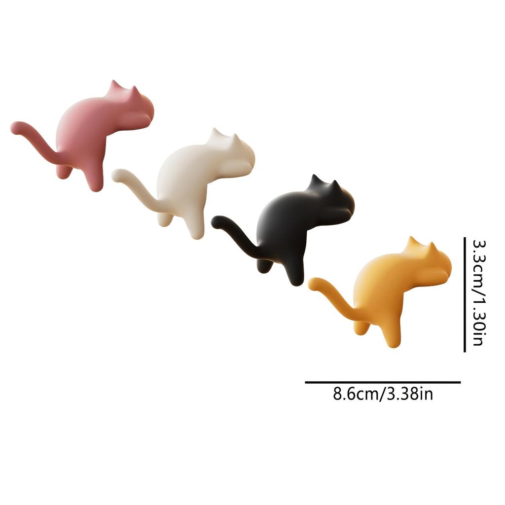 1pc Colorful Cat-Shaped Desk Hooks - Removable Clamp Clips, , ABS Material, Ideal for Cable Management in Kitchen, Bathroom