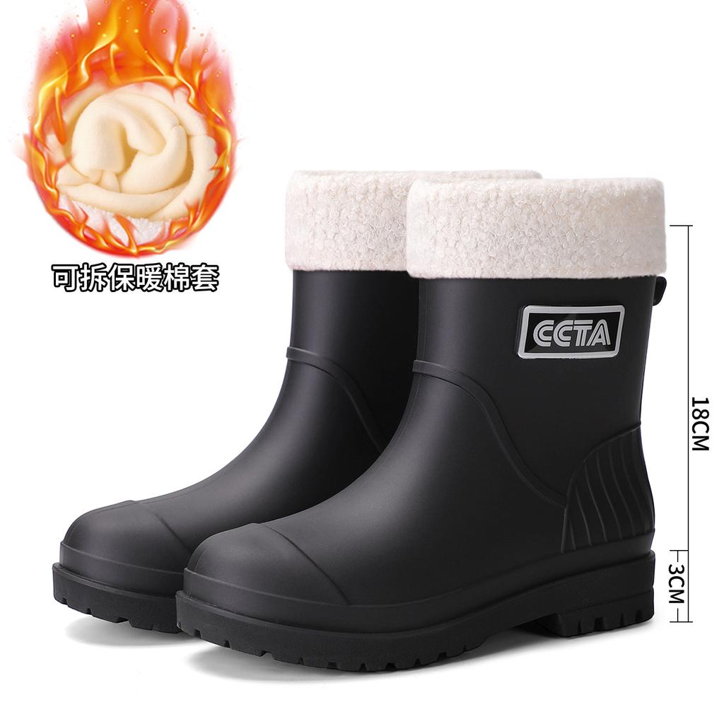 Fashion rain shoes women's platform versatile medium tube rain boots non-slip and wear-resistant women's work adult water shoes
