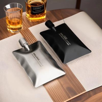 Recipient de buzunar de 6 oz pentru băuturi spirtoase Oțel inoxidabil 304 Formă plată neregulată, care se potrivește excelent în buzunarele jachetei și pantalonilor