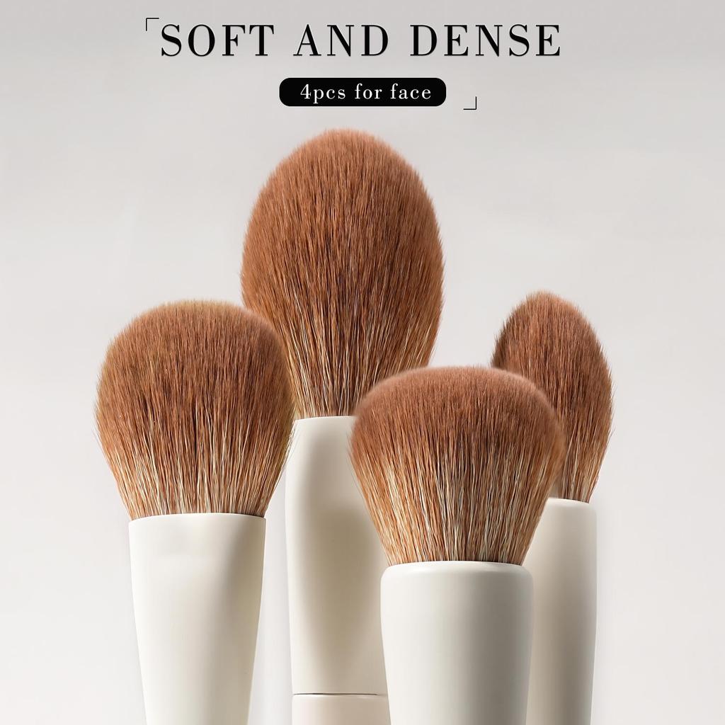BEILI Professional Beige Makeup Brush Set 15Pcs Suitable for Loose Powder Blush Eye Shadow Eyeliner Soft Hair Cosmetics Brushes