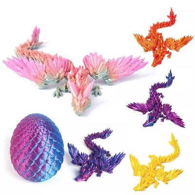 3D Printed Flying Dragon Figurine Movable Joints Chinese Dragon Figure Articulated Winged Dragon Model Fidget Toy Desktop Decoration Ornament