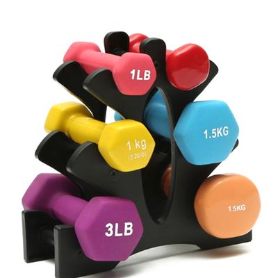 Porta manubri piccolo a 3 ripiani in plastica Organizer per pesi Supporto porta manubri Compacto porta pesi per palestra casalinga Esercizio