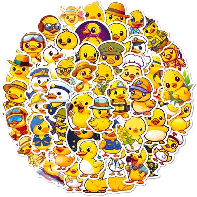 50Pcs Cute Funny Yellow Duck Stickers for DIY Decor Stationery Suitcase Water Bottle Phone Laptop Skateboard Scrapbooking