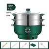 500W/1000W elektrikli ısı potası 28cm yapışmaz tencere kaynar çorba tenceresi kızartma tavası 2 vapur ile aile için