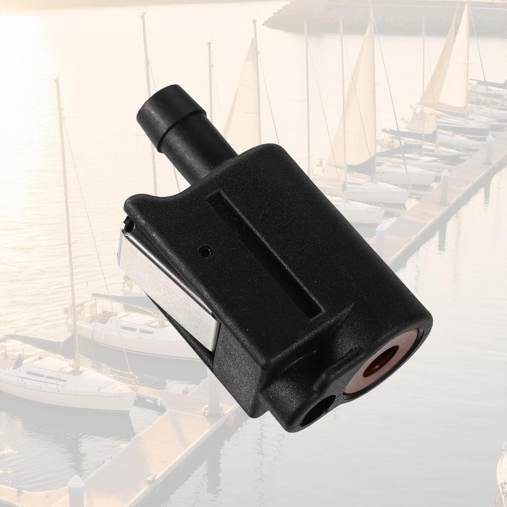 13563Q7 Female Fuel Line Connector, 5/16" (8mm) Quick-Connect for Mercury Outboard Fuel Tank Hose Fitting Double-Sealed Clip-On Design for 22-13563A7